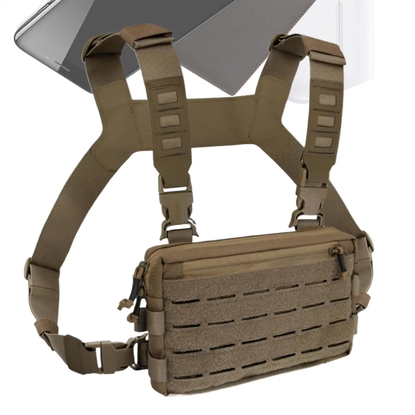 

Chest Bag Running Chest Rig Adjustable Straps Quick-Release Anti-Theft Holder For Workout Biking Travel Outdoor Gym
