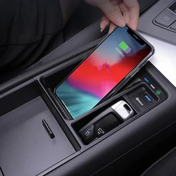 15W Car wireless charger fast charger charging pad plate phone holder for Audi A4 B9 S4 RS4 A5 S5 RS5 2017-2022 accessories