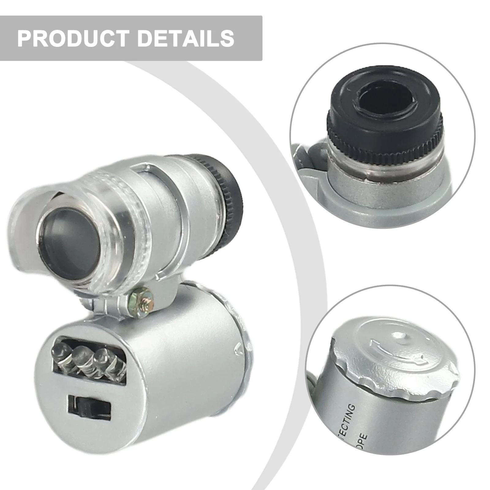 Brand New LED Magnifying Glass Loupe Jewelry Light Loop Eye Microscope Pocket W/ Switch 6pcs/set Batteries Gem Test
