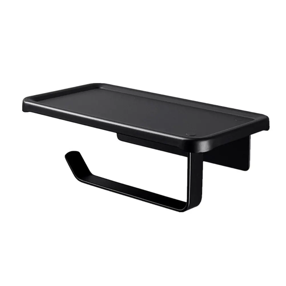 

1Pcs No-Punching Wall-Mounted Roll Paper Holder Aluminum Alloy Multi-Function Tissue Rack for Bathroom Kitchen Home Decor Simple