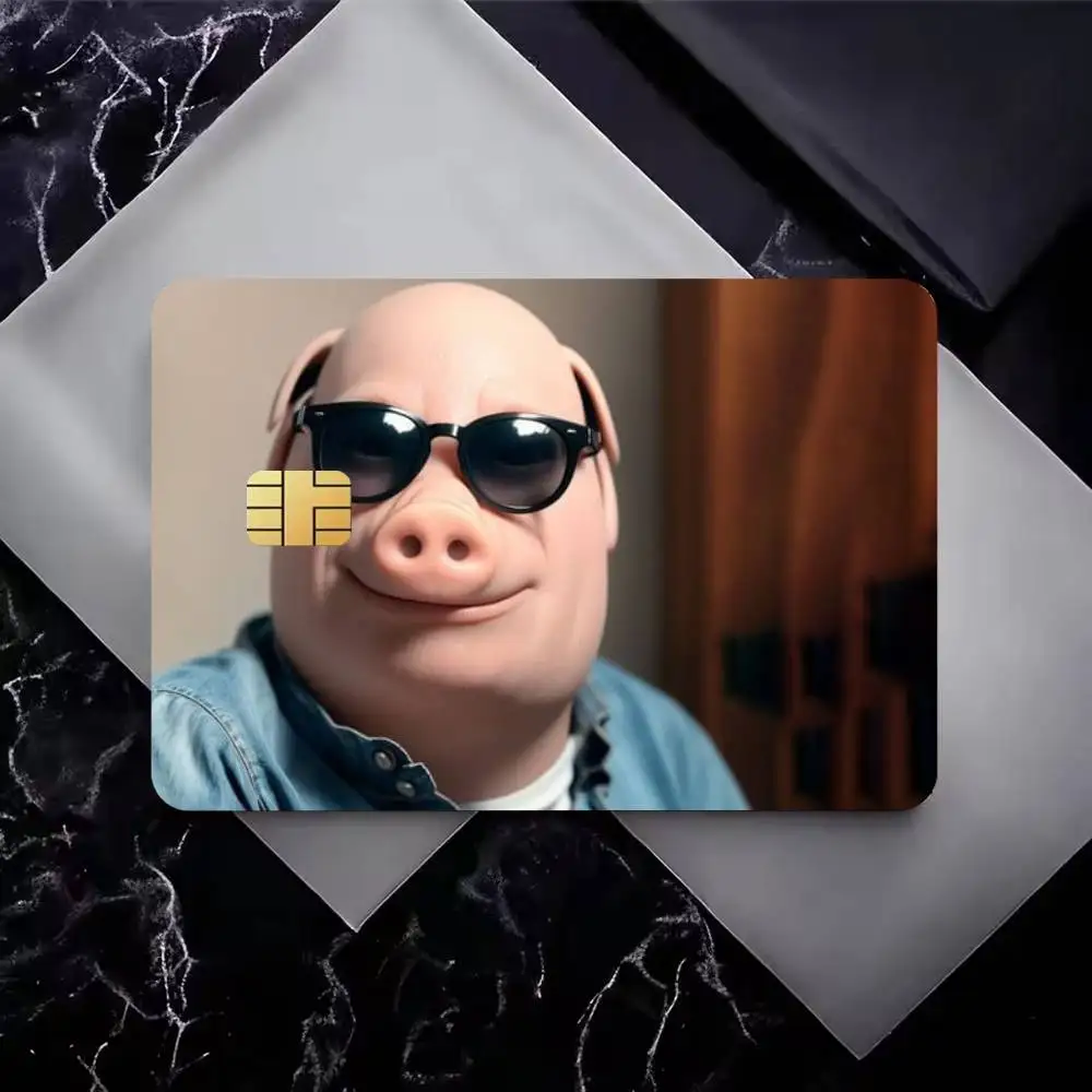 John Pork Is Calling High‑Res Game Chip Decals Credit Card Mini Waterproof Vinyl Ornament Useful Gift