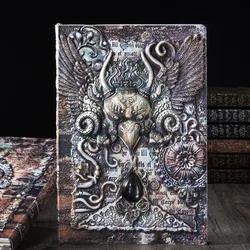 3D Three-dimensional A5 Notebook  European Retro Pu Embossed Notepad Hardcover Diary Business Gift Office Supplies QP-48