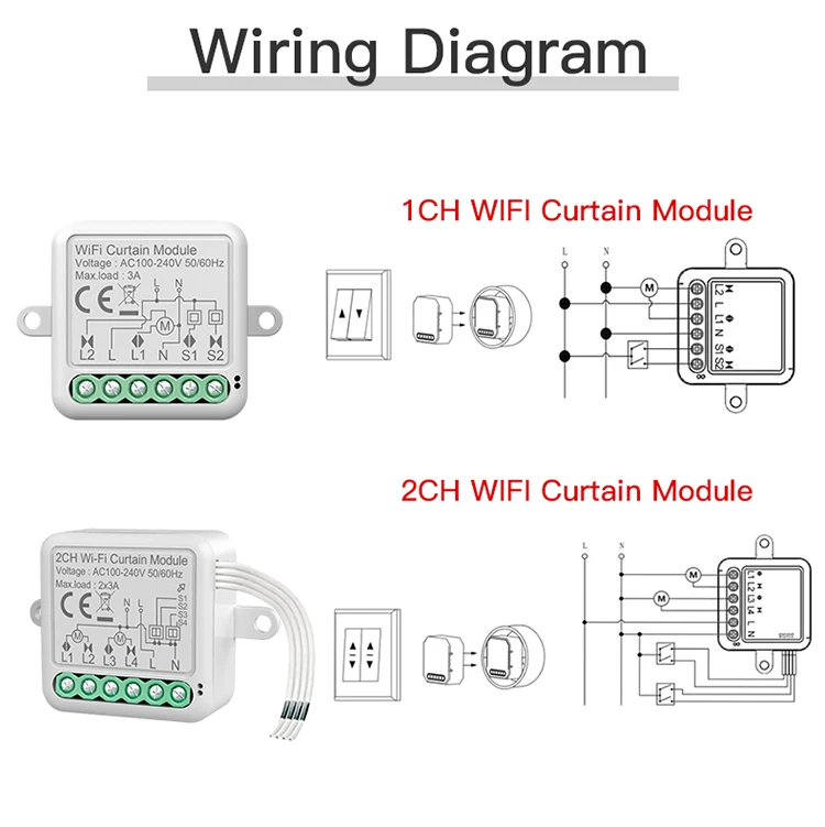 2024 Smart Home Wireless Mini Zigbee Wifi Smart Switch Module with 1/2/3/4 Gang Hidden Switch with Tuya APP Smart Life