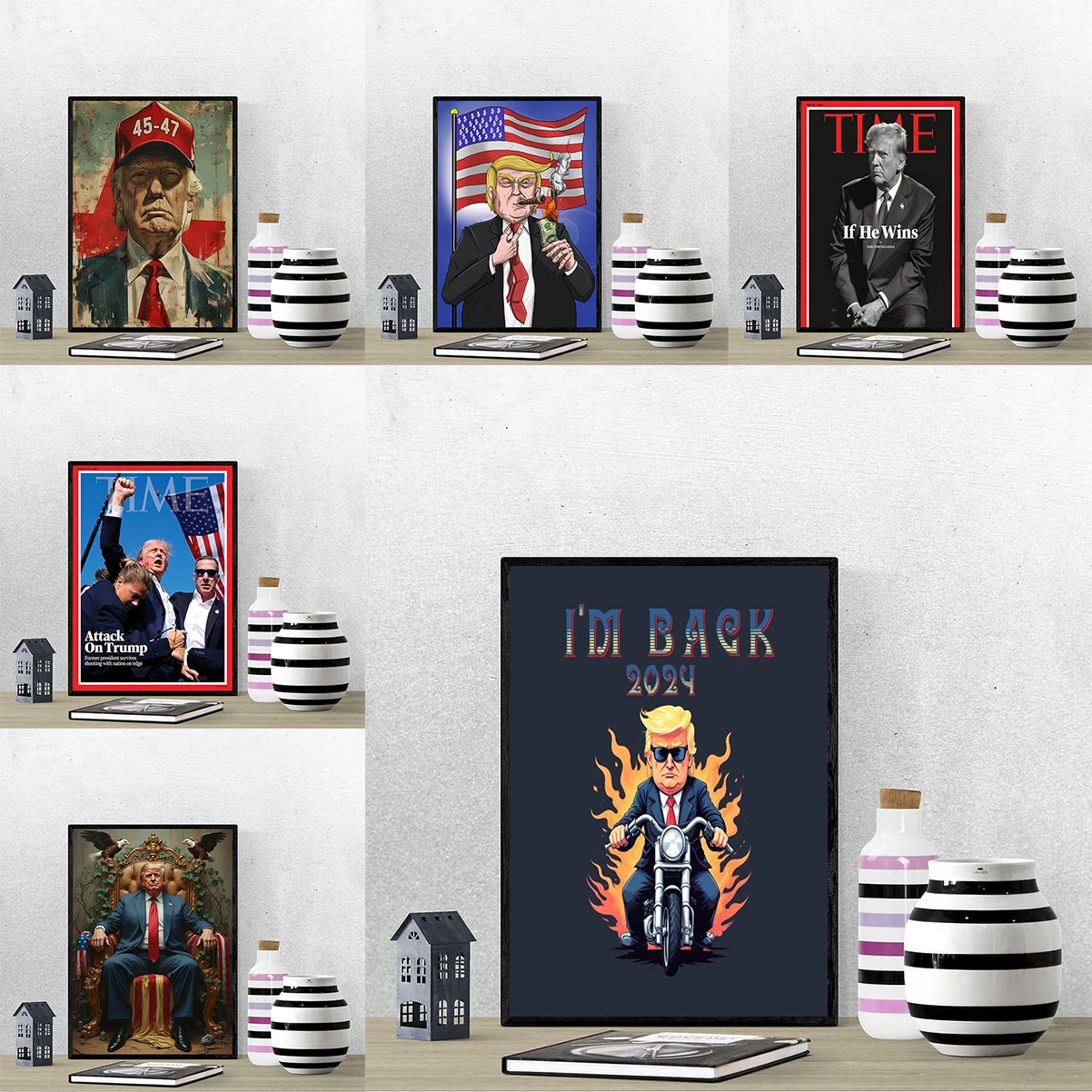 

Donald Trump Presidential Poster Room Decor Canvas Wall Art Mural Decorative Paintings Vintage For Home Decoration Ornaments