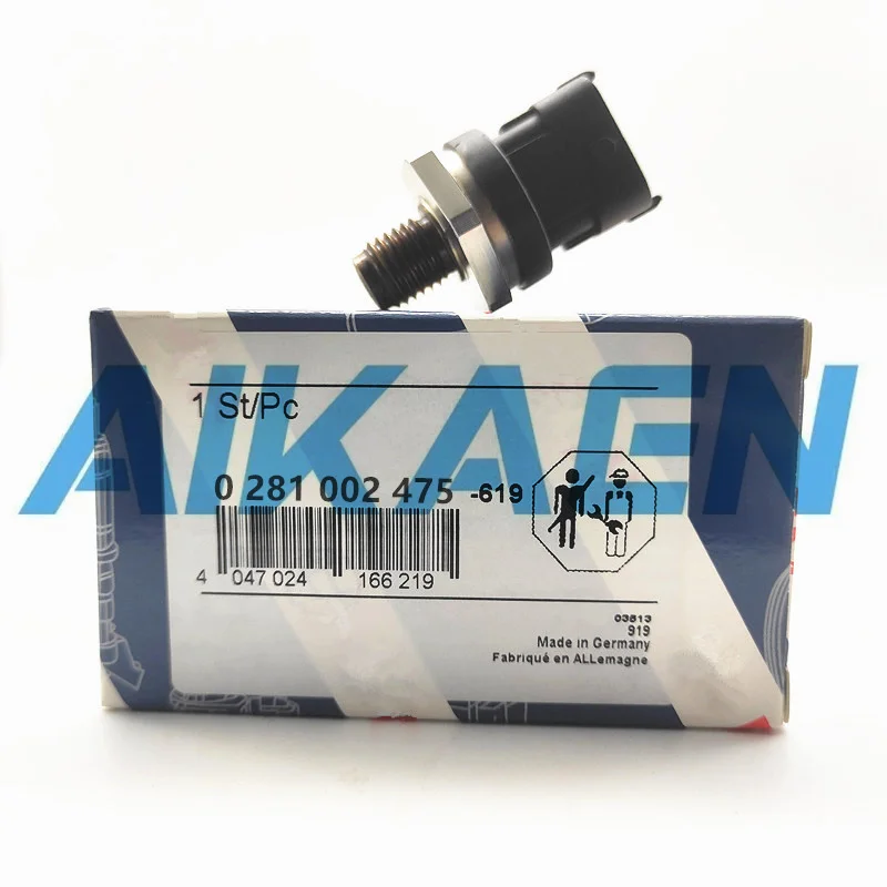 Sensor de pressão do trilho com caixa original, 0281002475, Regulador comum 0281002522 0281002475