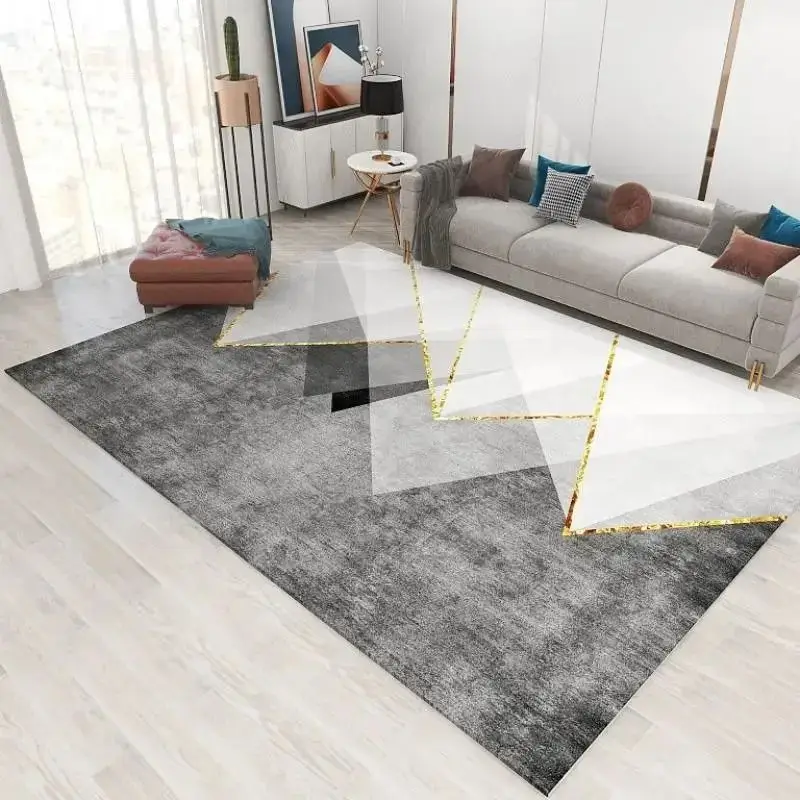 VIKAMA Affordable Luxury Geometric Rugs: Non-Slip Rugs for Living Room Sofas and Coffee Tables, Bedroom Area Rugs, Home Decor