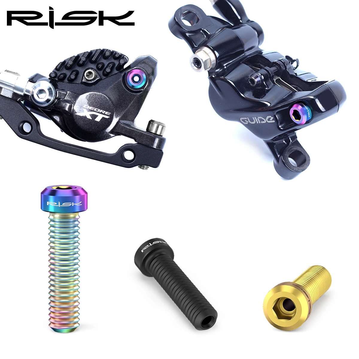 RISK Bike Disc Brake Body Fixing Bolts M6x23.5mm Master Cylinder Bicycle Titanium Alloy Screws for MTB XT/Guide/Deore Hydraulic