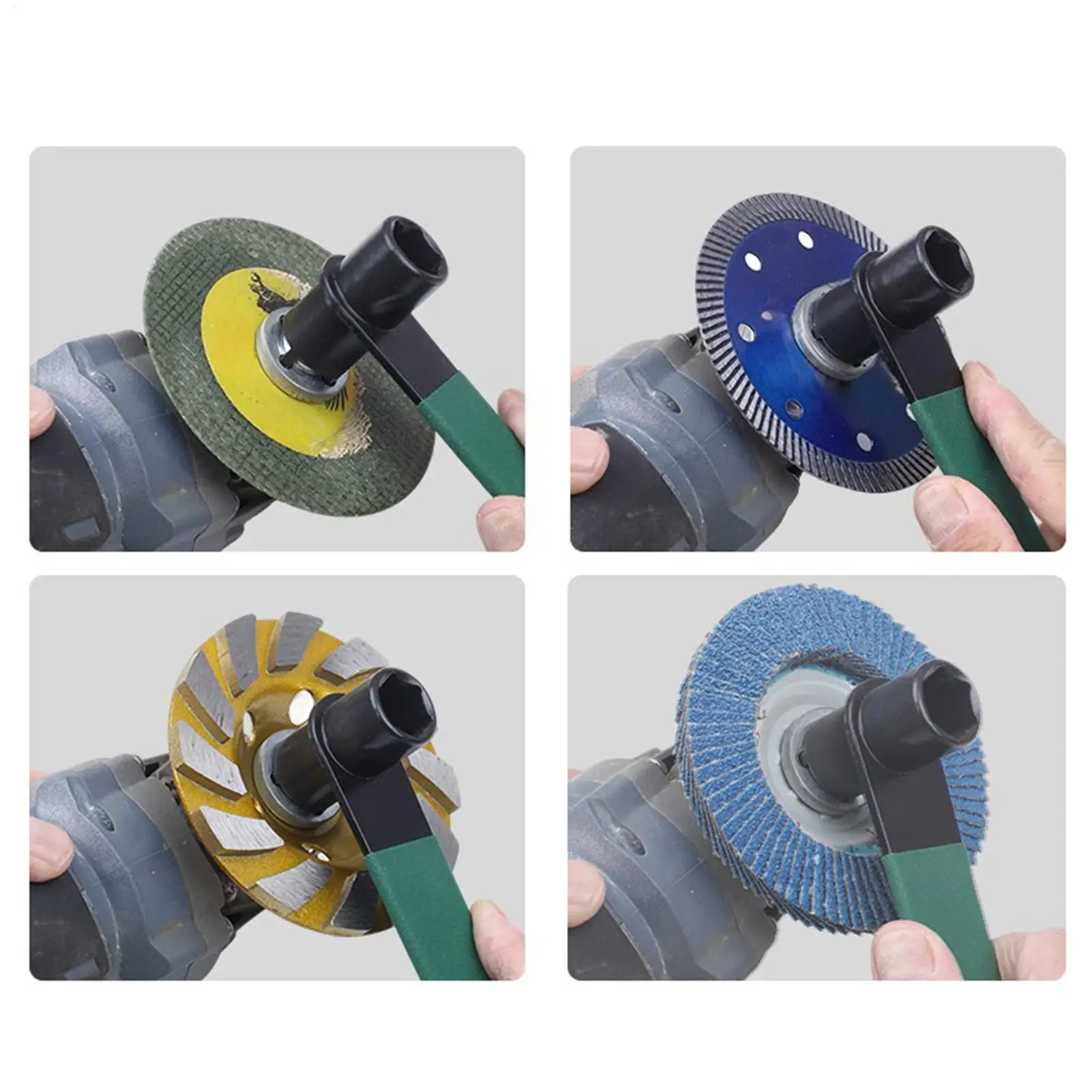 Angle Grinder Wrench Hex Socket Ends Anti-Slip Handle Steel Secure Backing Plate Removal Wrench For Workshop Jobsite Daily