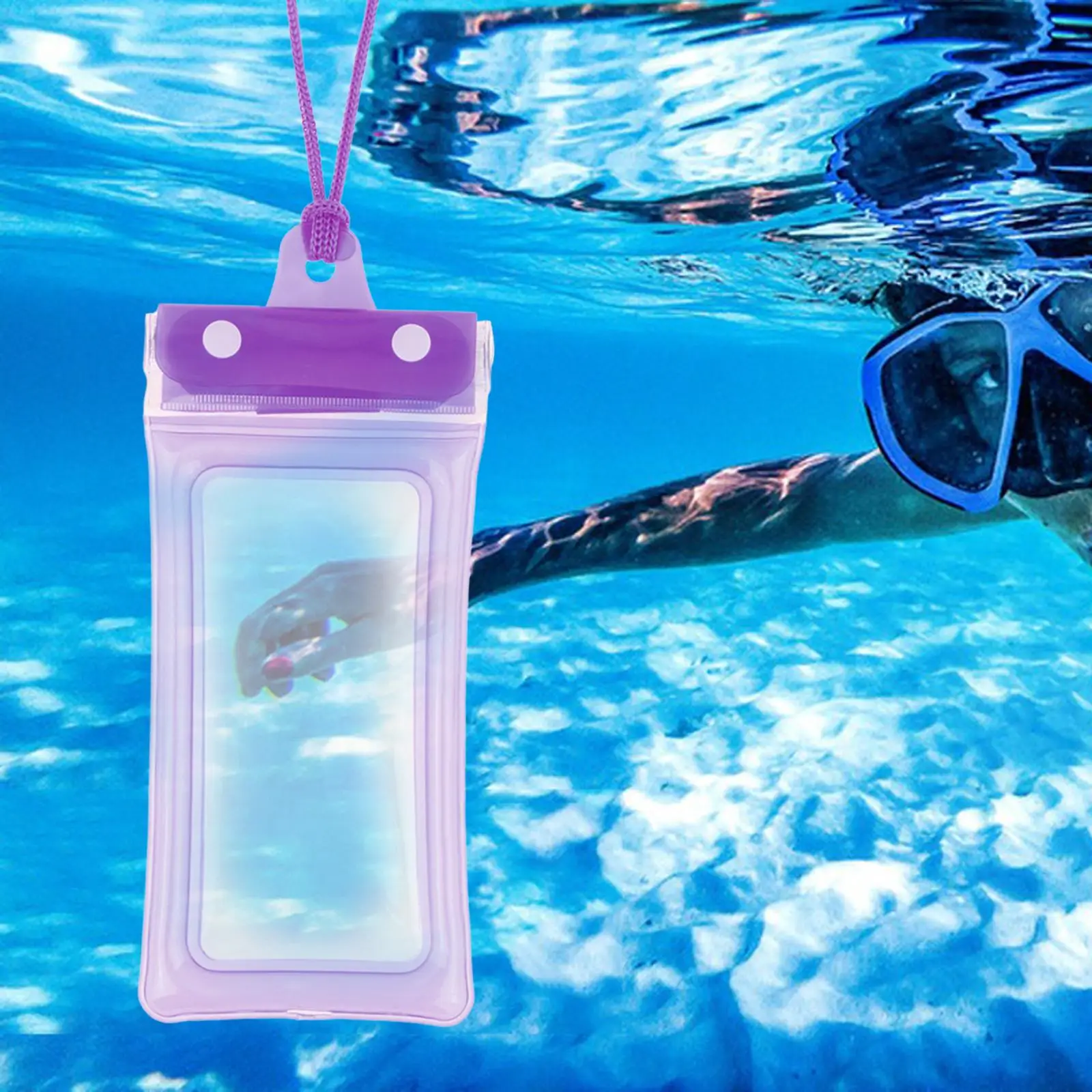 TPU Waterproof Phone Pouch Underwater Dry Bag Floating Lanyard Holder for Rowing Canoeing Surfing and Fishing