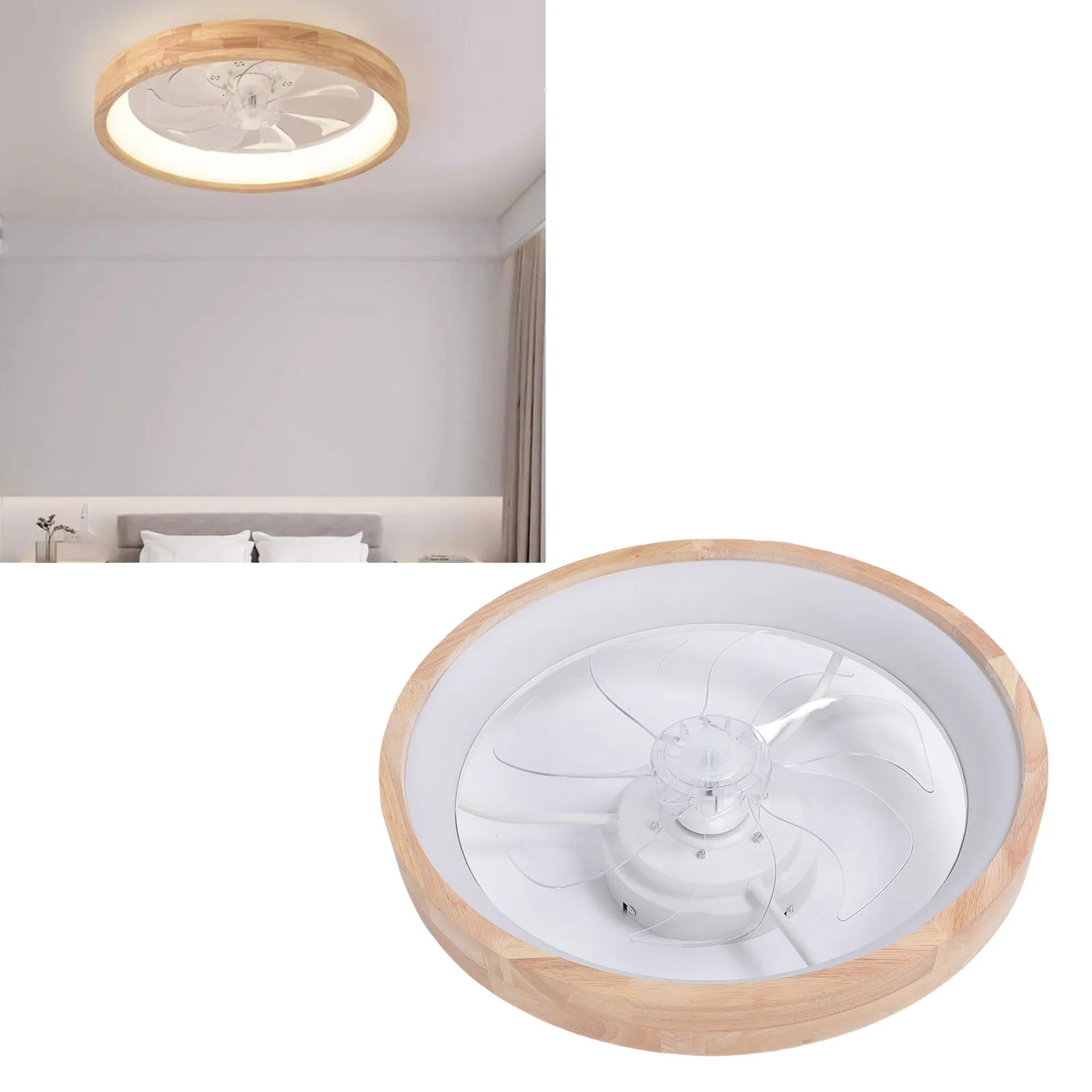 

Потолочный вентилятор со светодиодной подсветкой и регулируемой яркостью. Энергоэффективный потолочный вентилятор для скрытого монтажа. Легко устанавливается, 6 скоростей, 3 цветовой температуры для гостиной.