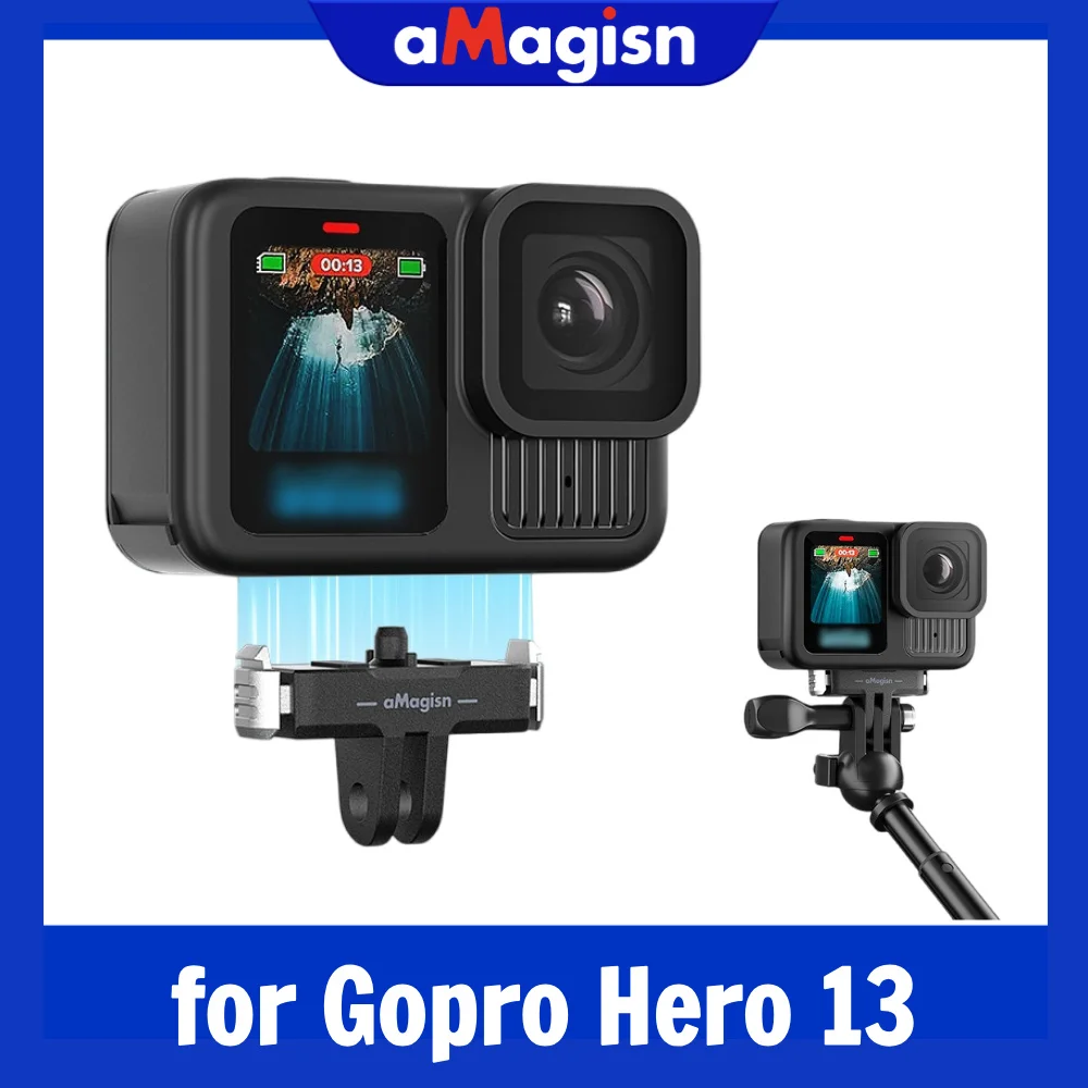 

Магнитное быстросъемное крепление aMagisn, сверхлегкое основание из АБС-пластика 14 г для Gopro Hero 13, черные аксессуары для камеры