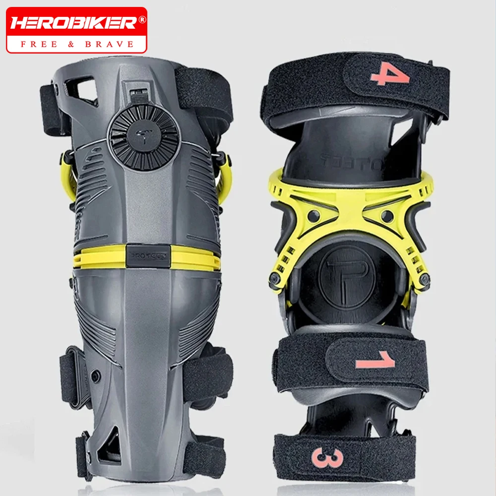 

Motorcycle Kneepad Motor Motocross Kneepad Mechanical Leg Protection Professional Exoskeleton Guards for Off-road Highway Riding