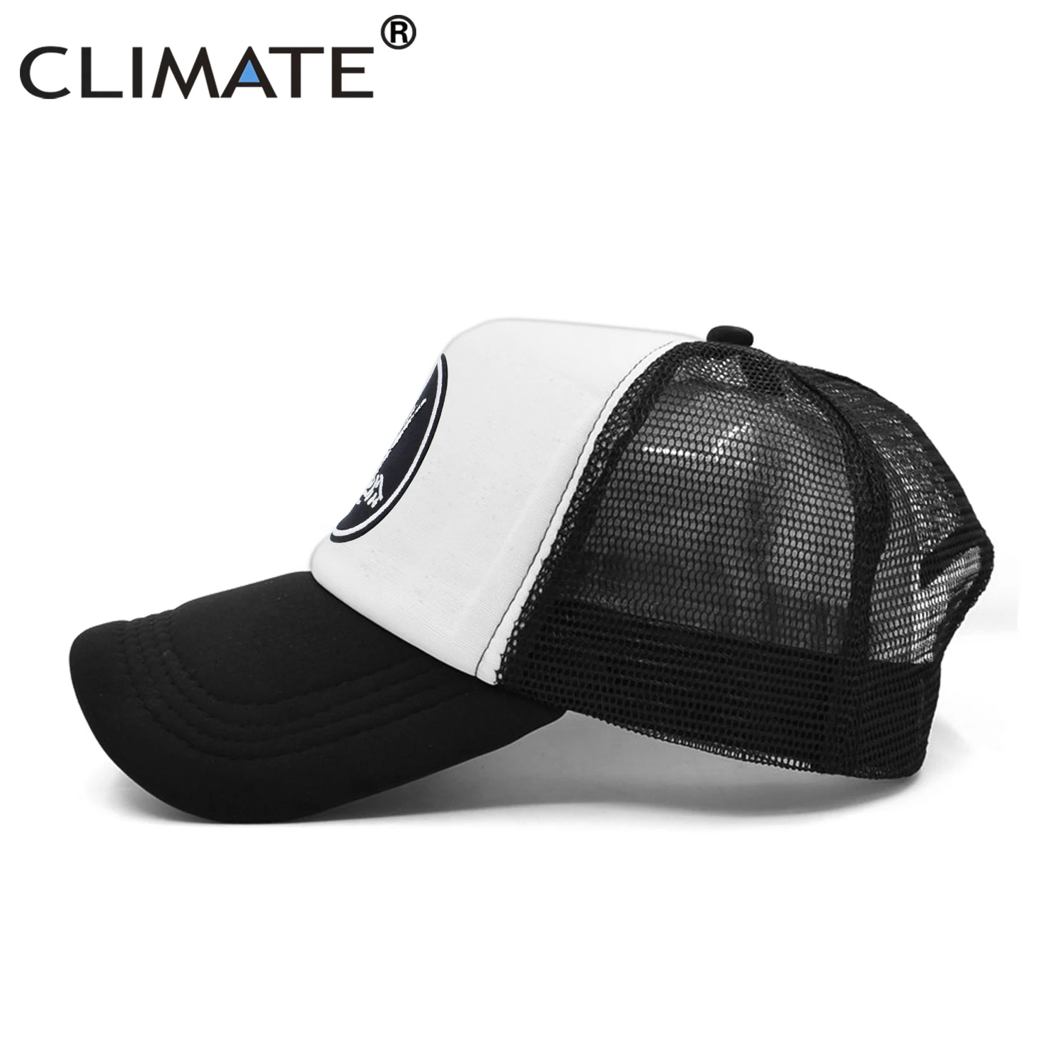 CLIMATE Men Cool Rock Trucker Cap Rock and Roll Mesh Hat Cap Metal Music Black Rocker Summer Baseball Cap Black Trucker Caps Hat