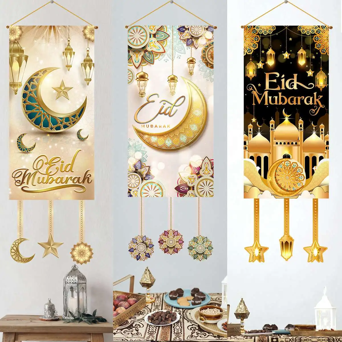 

Eid Mubarak Decoration 2025 Hanging Flag Ramadan For Home Door Islamic Muslim Party Decor Ramadan Kareem Banner Eid Al-Fitr Gift