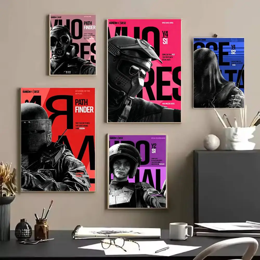 Game R-Rainbow Six Siege Poster Trendy Aesthetic Wall Art high-end Bedroom Home Cafe library Decor