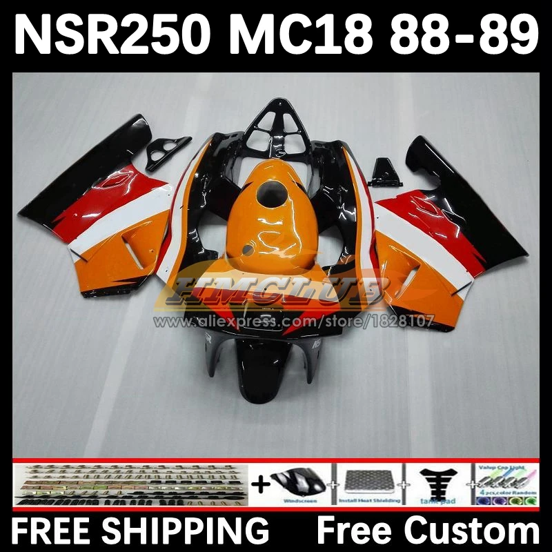 Body For HONDA NSR 250 R MC18 PGM2 NSR light orange 250R NS250 NSR250R 88 89 93No.7 MC16 NSR250 R RR NSR250RR 1988 1989 Fairing