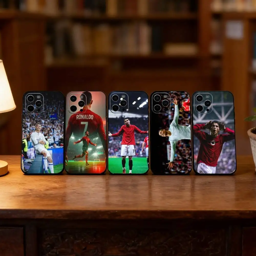 

Cristiano Ronaldo Phone Case For iPhone 17,16,15,14,13,12,11 Plus,Pro Max,XS,Soft Silicone Black Cover