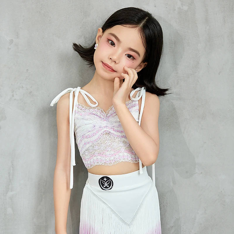 Latein-Tanz-Trainingskostüm für Mädchen, neues Kinder-Performance-Kostüm, Wettbewerbsverordnung, lateinamerikanisches Tanzkleid