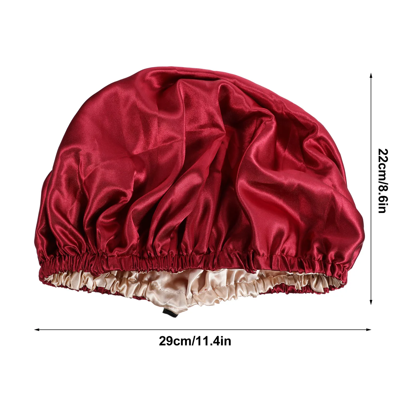 Women Satin Bonnet Sleeping Cap Double-Layer Lightweight Breathable Hair Protector Prevents Frizz and Breakage Maintains Curls