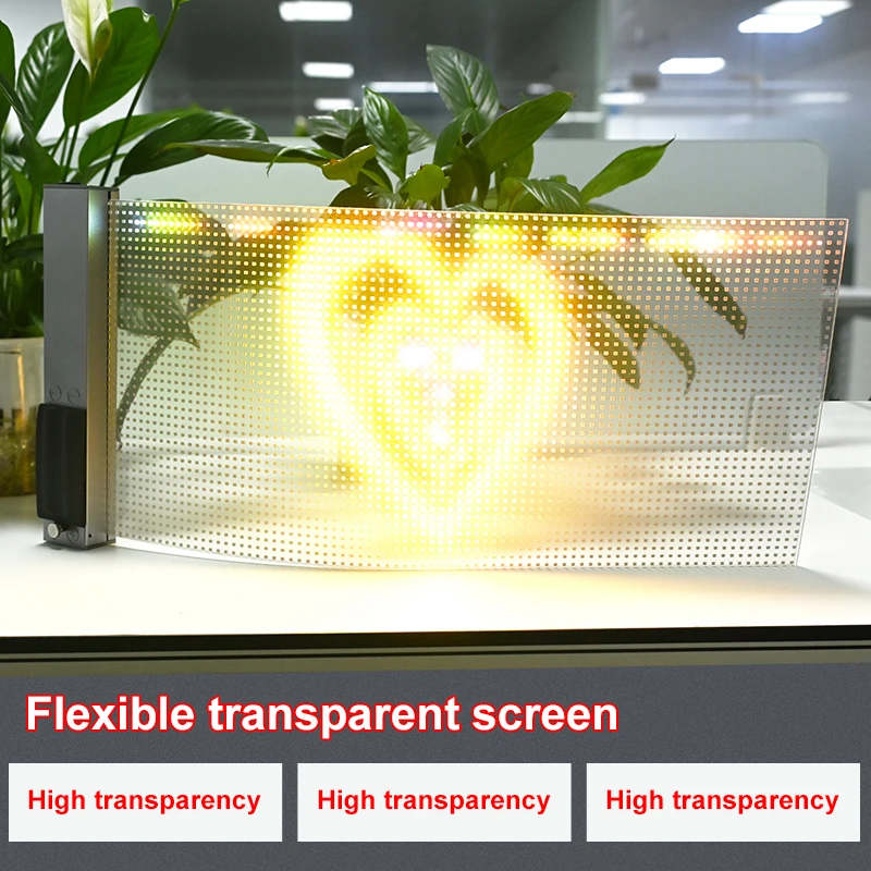 Outdoor & Indoor Flexible P10 P20 Transparent LED Display with Adhesive Film 3D Content Supplier