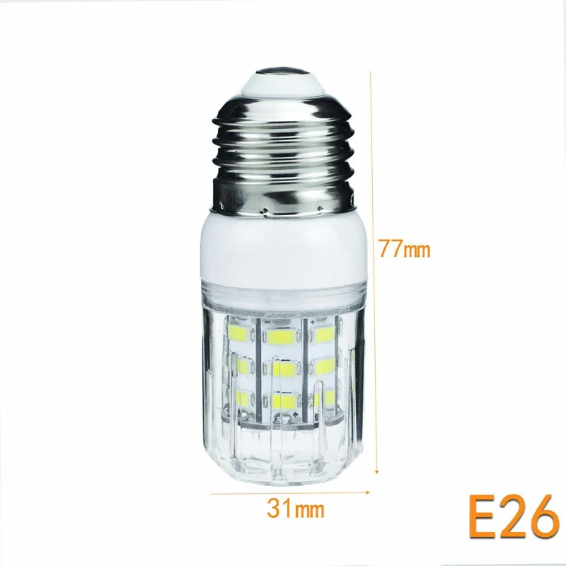 E27 E14 E12 E26 7W Led Corn Light LED Bulb 5730 SMD 110V 220V DC 12V 24V 27 LEDs Lamps Christmas Chandelier Candle Lighting