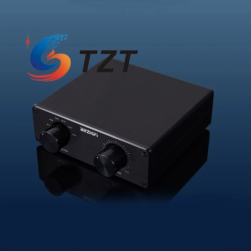 

TZT FV6-VOL 6-Channel Audio Signal Input Switcher HiFi Lossless ALPS Switch Passive Volume Preamplifier Controller