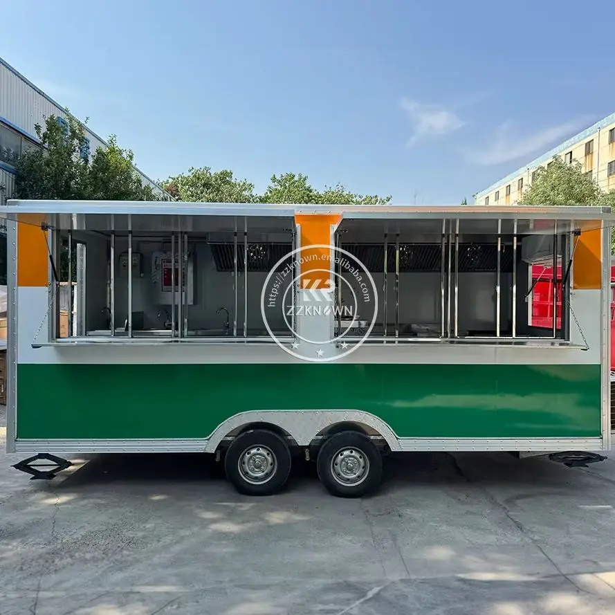 Vending Catering Food Cart Street Pizza Hot Dog Trailer Mobile Kitchen With Fully Kitchen Equipments Concession Food Truck