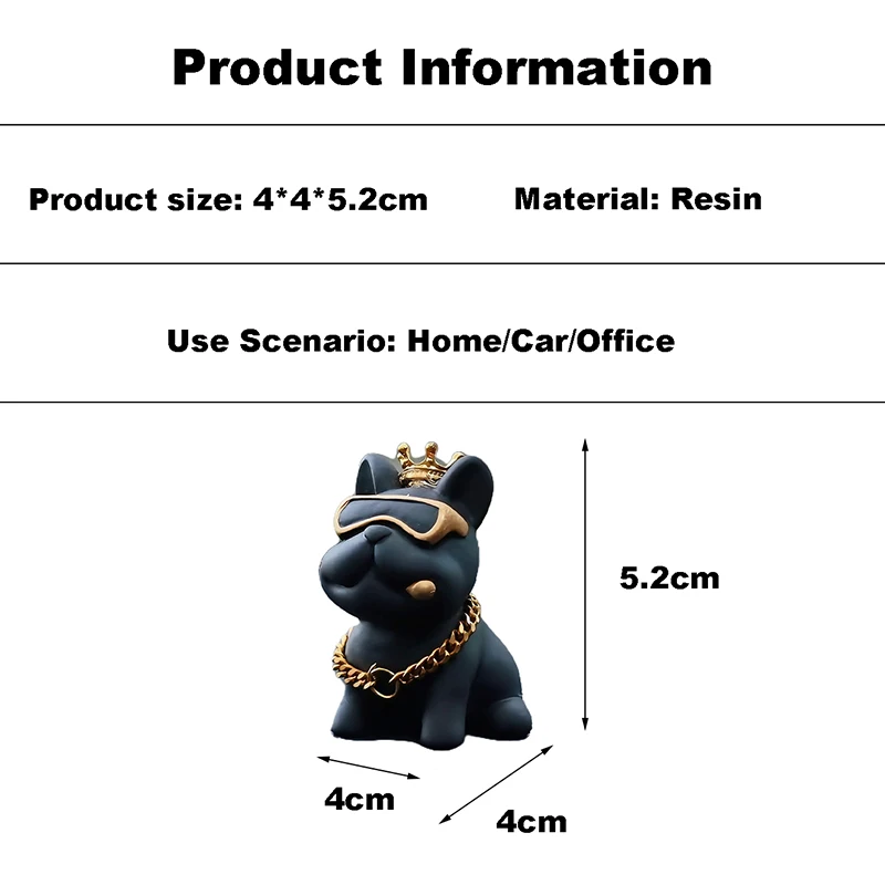 Trendy Resin Bully Dog Car Interior Decoration Ornaments For Auto Center Console Decoration Gadgets Car Interior Accessories