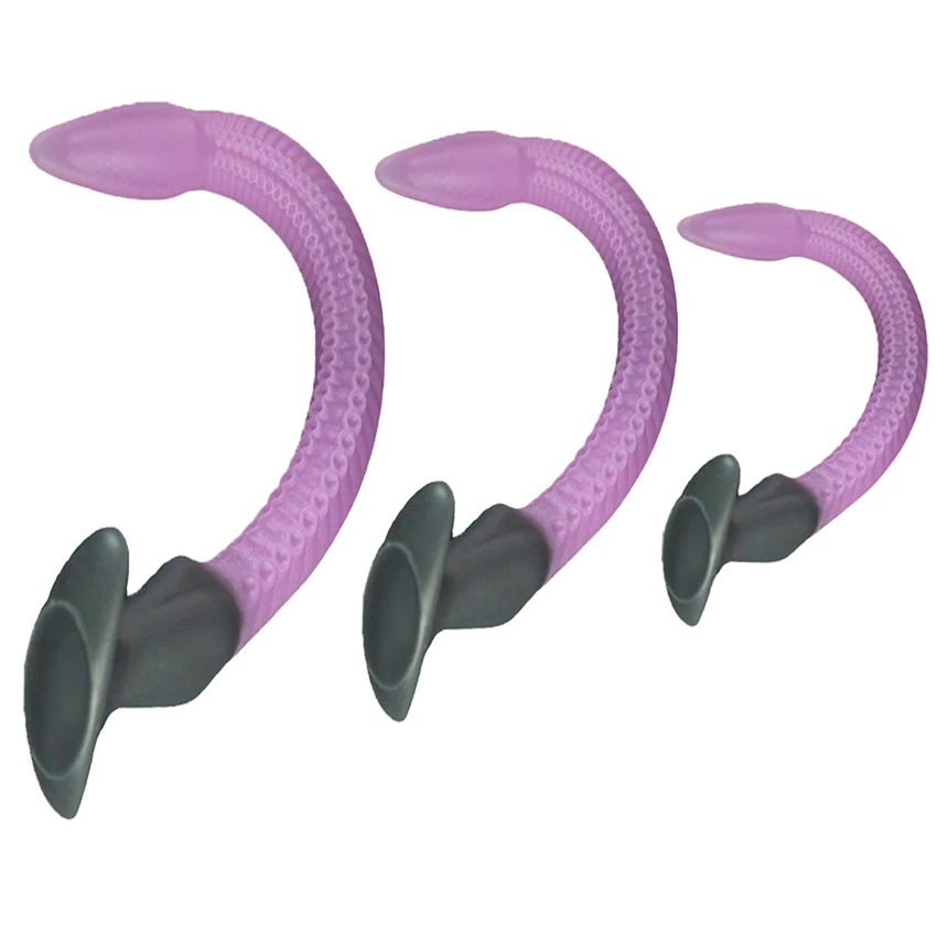 Luminous Eel Anal Long Tail Butt Plug Dildo Monster Octopus Silicone  Anal Plug Textured Scale Glow in Dark Adult Sex Toys S/M/L