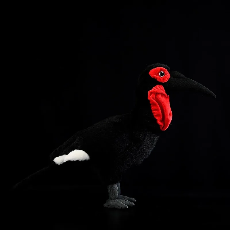 Original Red-faced Hornbill Plush Toy Simulated Terrestrial Hornbill Doll Lifelike Animals Simulation Stuffed Kawaii Toy Gifts