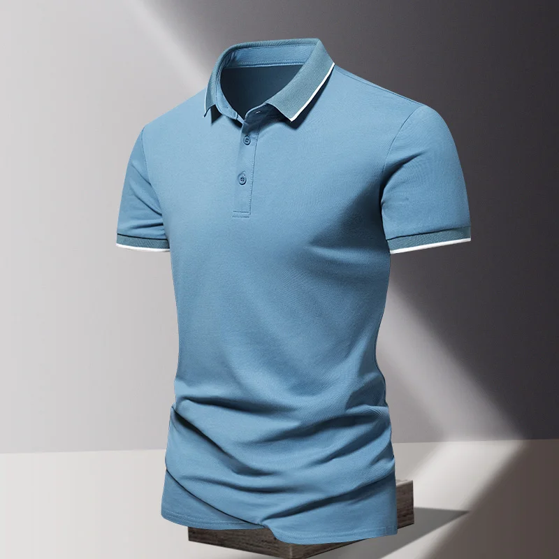 POLO shirt Summer men\'s loose short sleeved T-shirt, ice silk quick drying simple fashion solid color casual short sleeved top