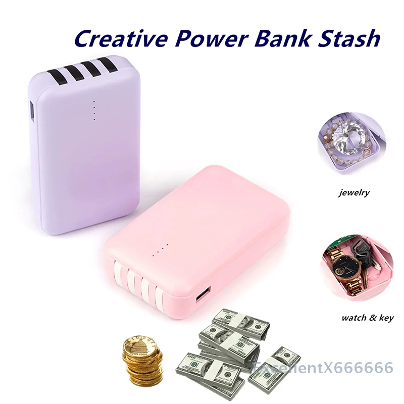 

Creative Fun Mobile Power Organizer Box With Cable Fake Charging Treasure Hide Private Money Tibetan Medicine Storage Box Gifts