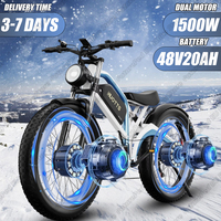 Electric Bicycle 1500W Dual Brushless Motor 48V20AH Lithium Battery Hydraulic Brake E-bike 26*4.0-In Fat Tire Snow Electric Bike