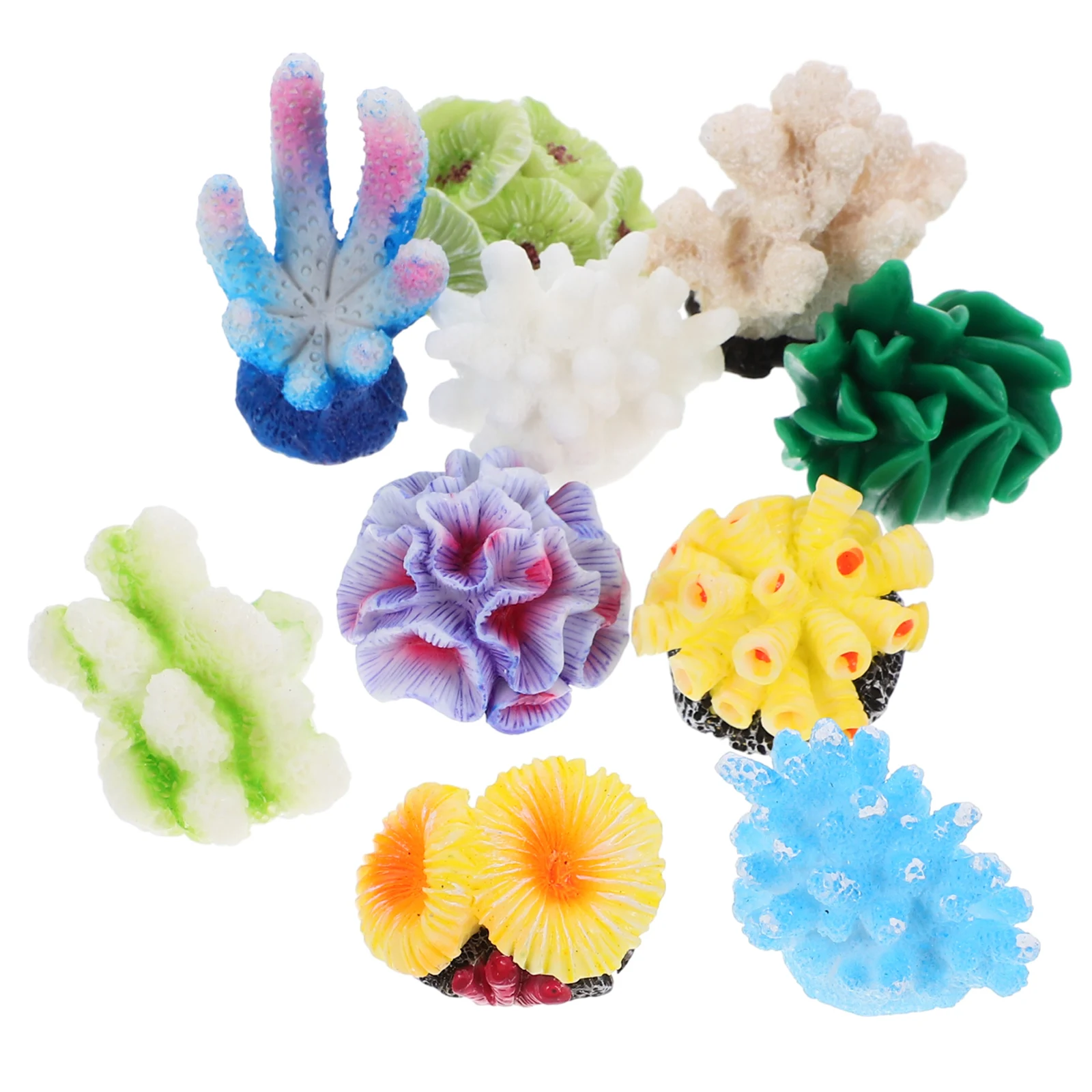 

10Pcs Artificial Coral Aquarium Decor Resin Statue Fish Tank Ornament Landscaping Decoration Lifelike Resin Craft