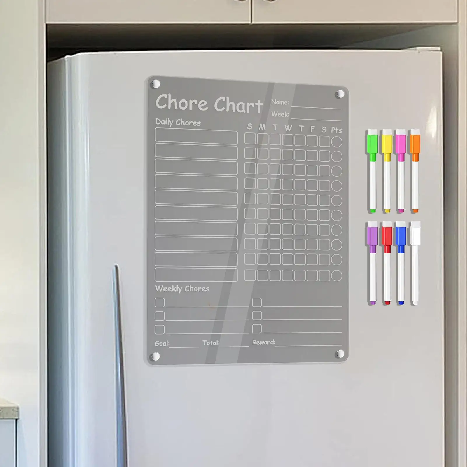 Еженедельная таблица работы на холодильник, доска для сухого стирания, стираемый планировщик, магнитная доска для дома, детей, для взрослых, подростков, семьи