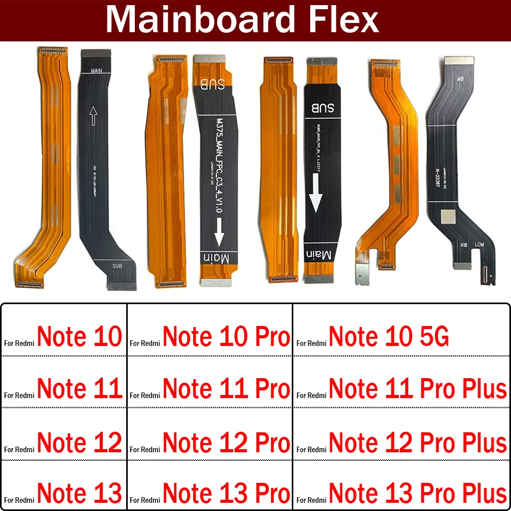 New Main Board Motherboard Connector Board Flex Cable For Xiaomi Redmi Note 10 11 11s 12 12s 13 Pro Plus 4G 5G