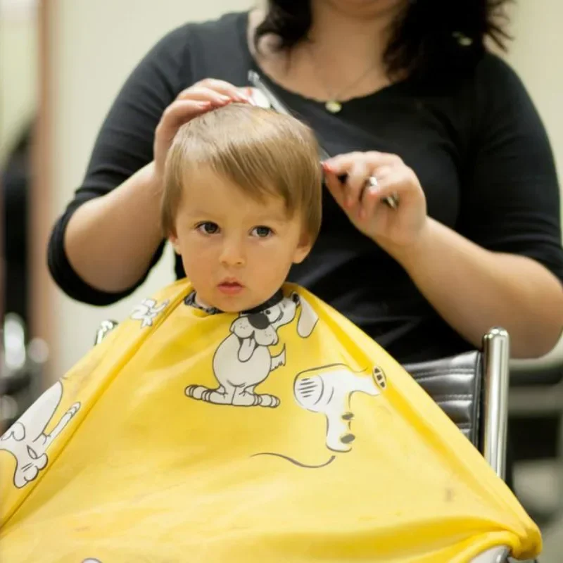 Envoltório de corte de cabelo infantil, ferramentas de corte de cabelo do barbeiro, xale de cabelo, envoltório de cabelo antiaderente, cabelos infantis cortando tampas