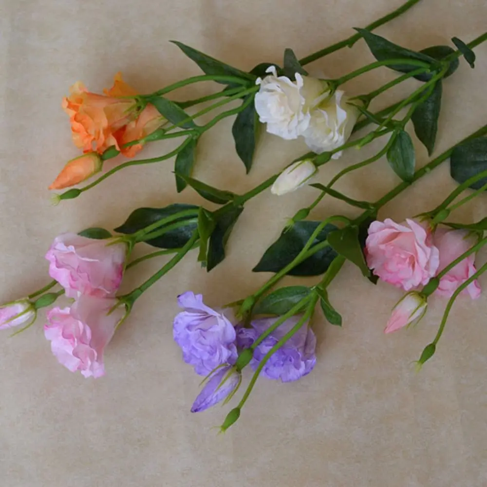 لمسة حقيقية زهور Lisianthus الاصطناعية زهور الحرير نابض بالحياة وهمية زهرة Eustoma لوازم الحفلات باقة الزفاف #1
