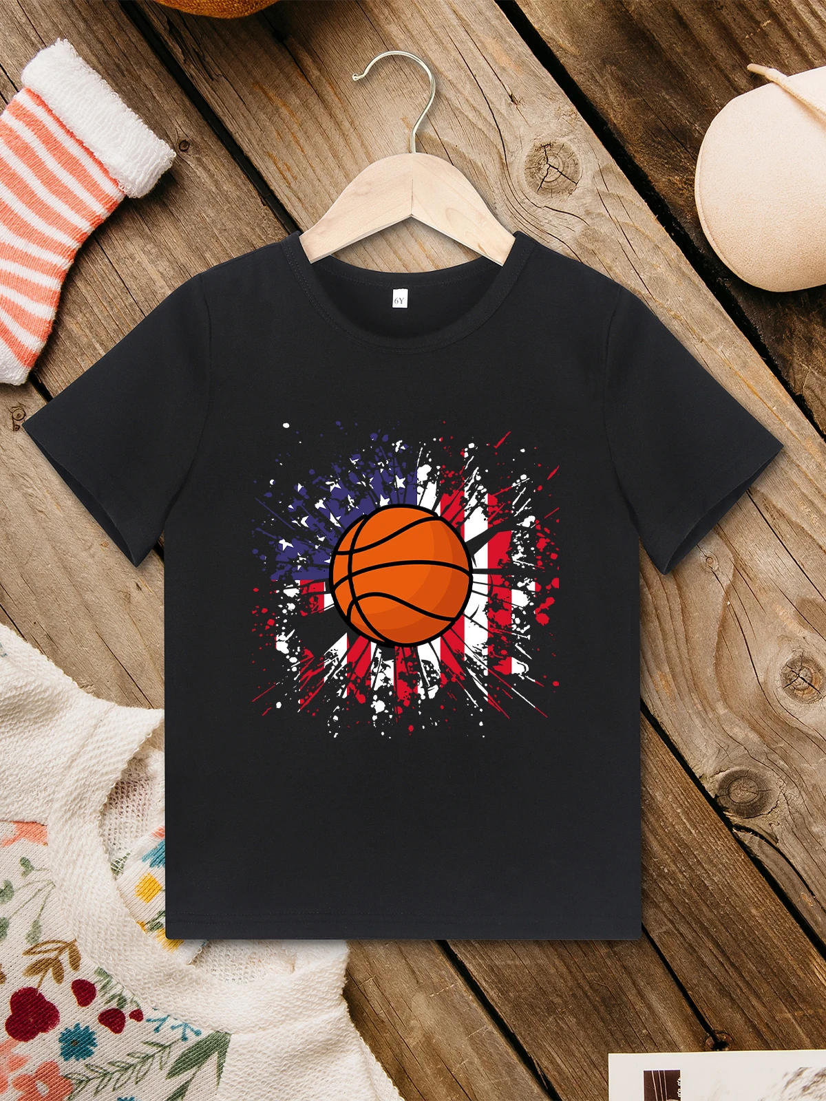 Basketball Sport Boy T-shirts Hipster Cool Summer Streetwear 3 to 7 Years Children's Clothes High Quality Fabric Kids Shirt