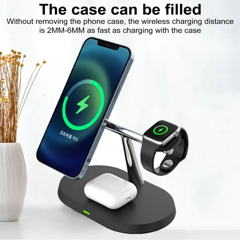 Magnetic 3-in-1 Charging Station with Smart Chip for IPhone 15/14/13 Pro Max for Apple Watch Ultra/SE/9 for AirPods Pro