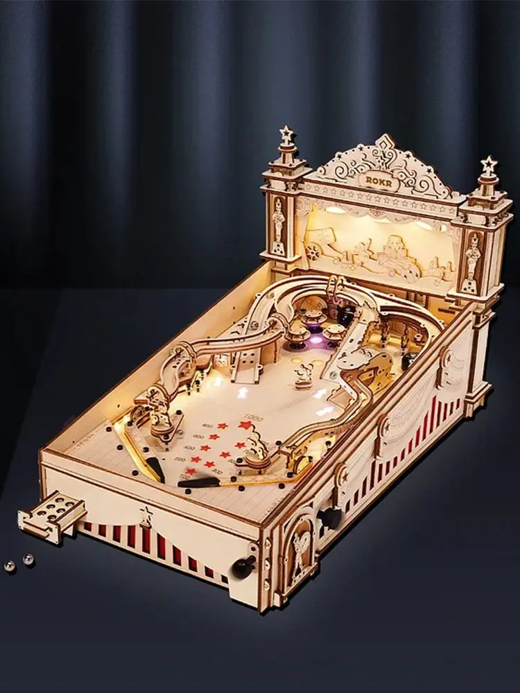 Robotime 3D-Flipper-Puzzle, lustiges Tischspiel, mechanische Modellbausätze aus Holz für Erwachsene ab 14 Jahren
