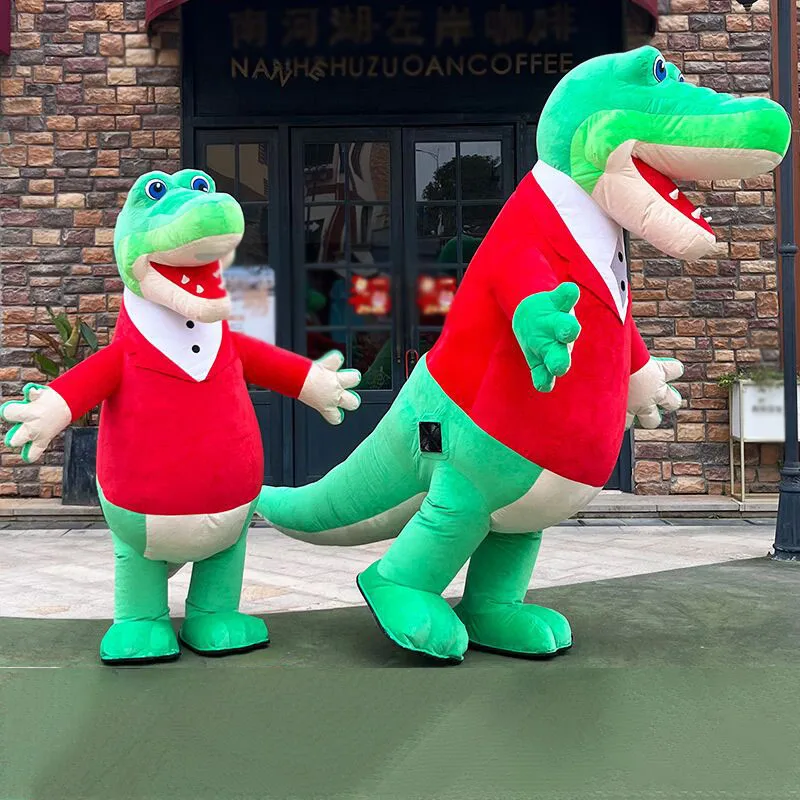Costume gonfiabile della mascotte del coccodrillo Anime Cartoon Animal Blow Up Dress Clothes For Adult travestimento Prop Halloween Christmas Stage