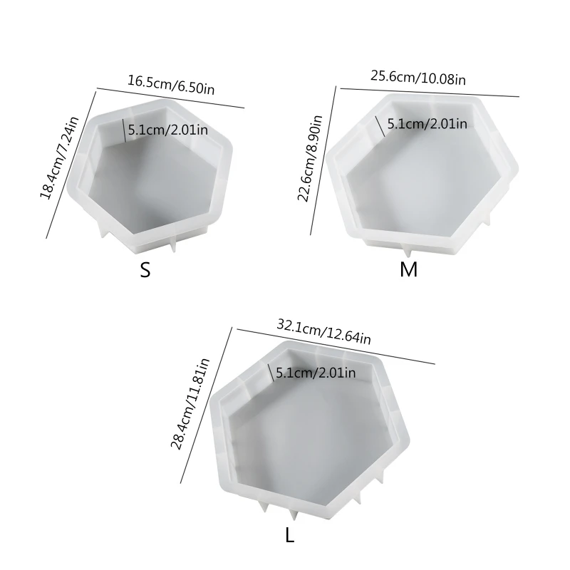 Moule Hexagonal en Silicone pour conservation des fleurs, grand, moyen petit, mise à niveau