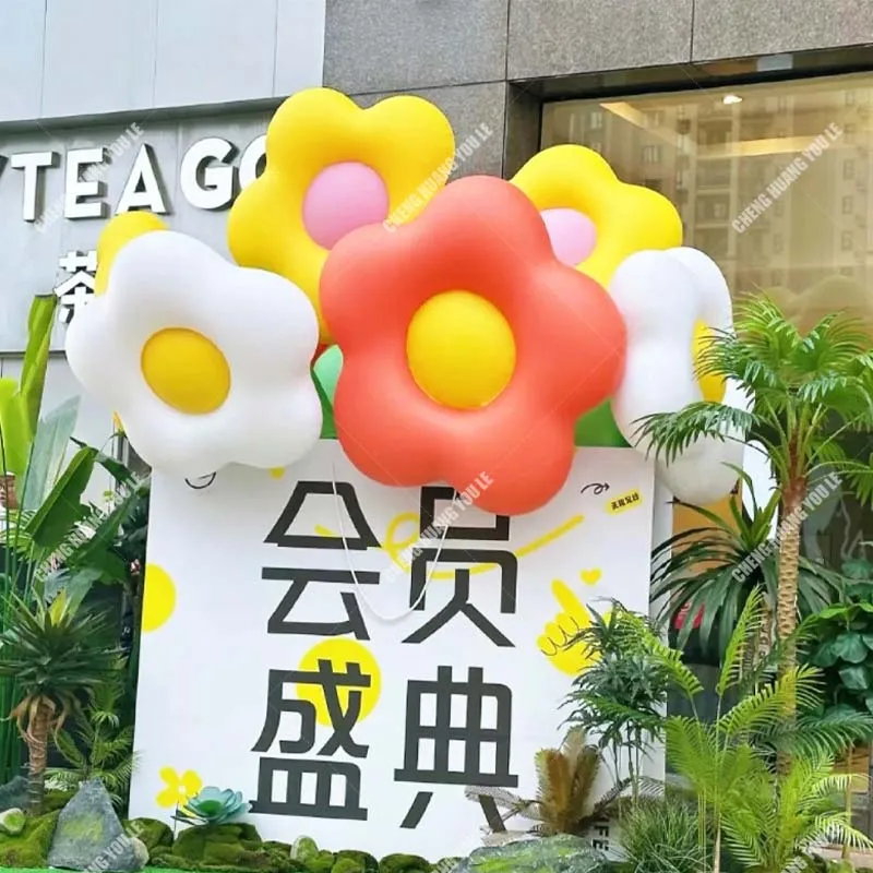 Sklep kwiatowy nadmuchiwany biały kwiat centrum handlowe reklama dekoracja balon kwiaty