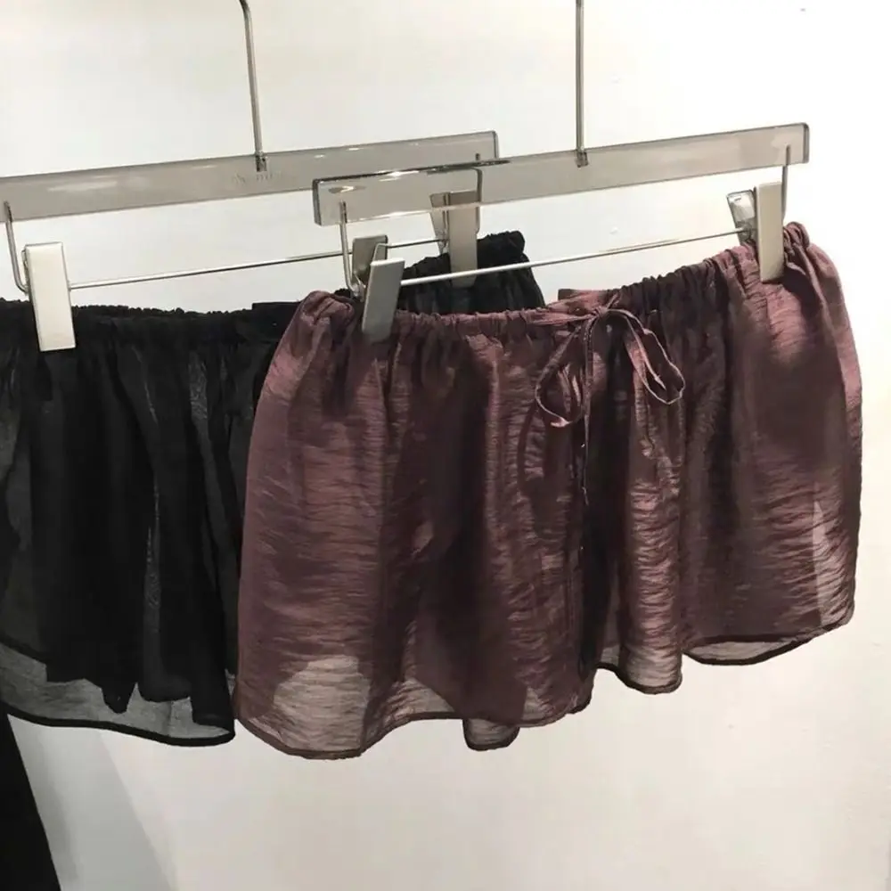 Nieuwe geborduurde bloem kant minirok zien door Y2K streetwear ruches rokken harajuku butt gordijn jeans decoratie