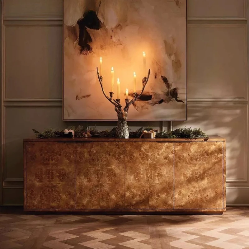 

M medieval style dining side cabinet retro storage side cabinet against the wall