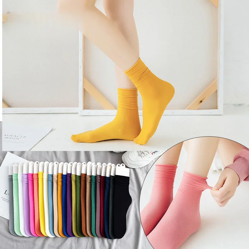 Damen Samts ocken sind lose und dünne Sommer einfarbige japanische Nylons ocken modischen College-Stil weich und atmungsaktiv