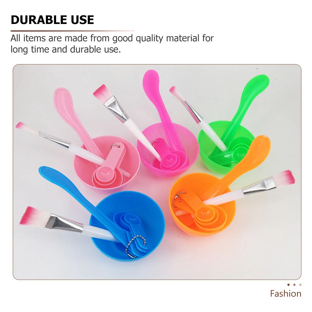 

6Pcs Face Mask Bowl Set with Spoons and Brushes Durable Easy to Clean for DIY Home Salon Facial Mask Bowl Measuring Spoon