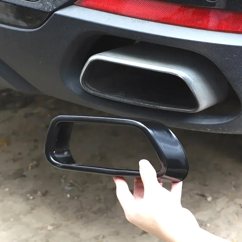 

New！For BMW X5 F15 G05 X6 F16 X7 G07 2014-2021 40d 50i M sports Stainless Car Black Car Exhaust Pipe Cover Stickers Car Accessor
