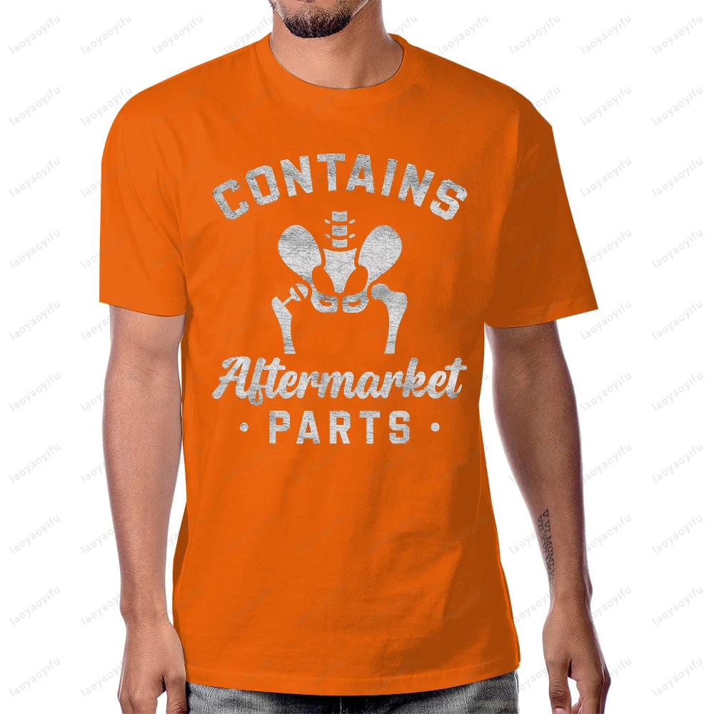 مضحك بعد جراحة الورك الانتعاش بيونيك الورك استبدال تي شيرت عادية موضة فضفاضة Harajuku قصيرة الأكمام القطن رجل التي شيرت #4